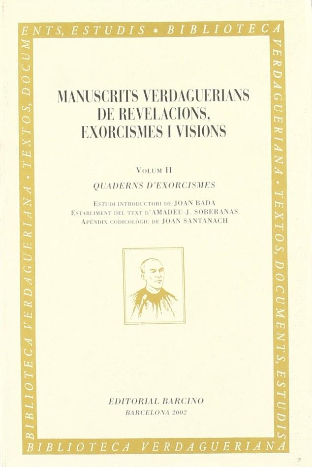 MANUSCRITS VERDAGUERIANS DE REVELACIONS, EXORCISMES VOL. II | 9788472267046 | VERDAGUER, JACINT