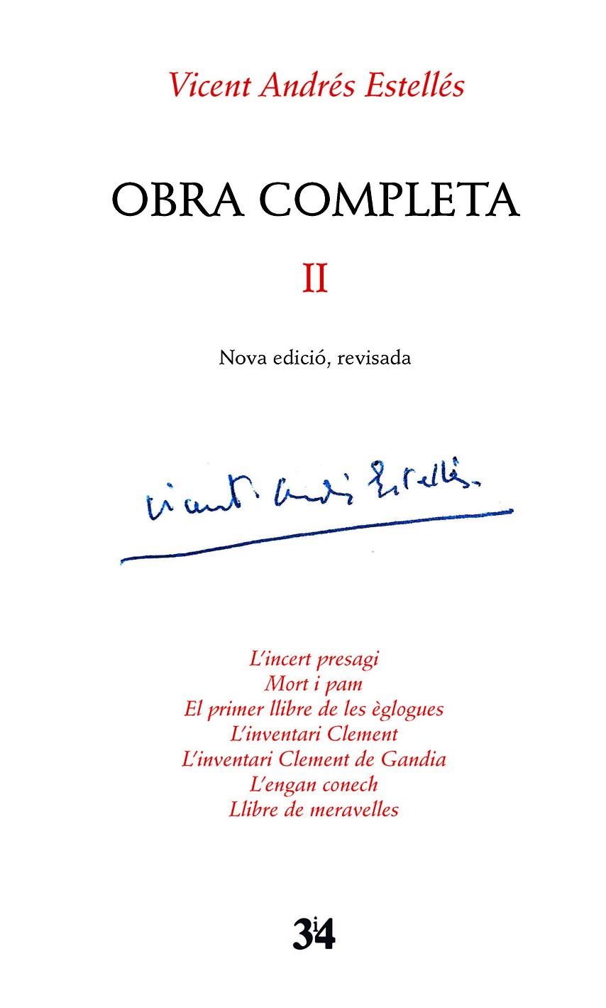 OBRA COMPLETA II. VICENT ANDRES ESTELLES | 9788475029696 | ANDRES ESTELLES, VICENT
