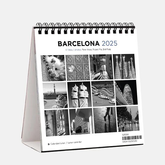 CALENDARI SOBRETAULA 2025 BARCELONA (BLANC I NEGRE) | 8424455250582