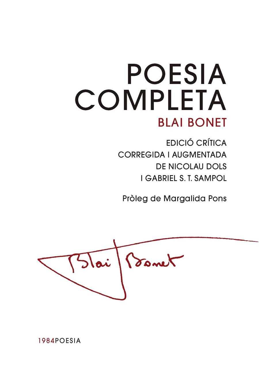 POESIA COMPLETA (BLAI BONET) | 9791387757144 | BONET, BLAI / DOLS, NICOLAU / SAMPOL, GABRIEL S.T. (EDS.)