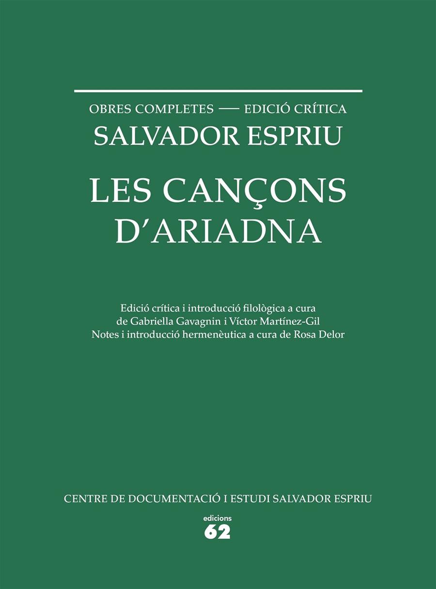 CANÇONS D'ARIADNA, LES | 9788429773330 | ESPRIU, SALVADOR