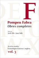 OC POMPEU FABRA. VOL.3: ARTICLES ERUDITS, GRAMATI | 9788484379294 | FABRA, POMPEU