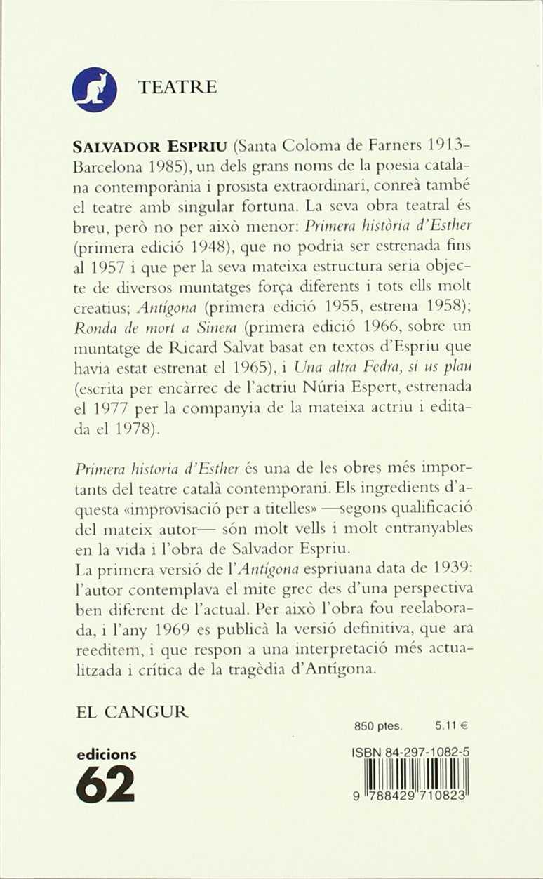 PRIMERA HISTORIA D'ESTHER ; ANTIGONA | 9788429710823 | ESPRIU, SALVADOR
