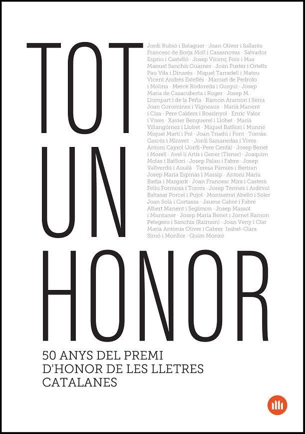 TOT UN HONOR. 50 ANYS DEL PREMI D'HONOR DE LES LLETRES CATALANES | 9788417088460 | AAVV