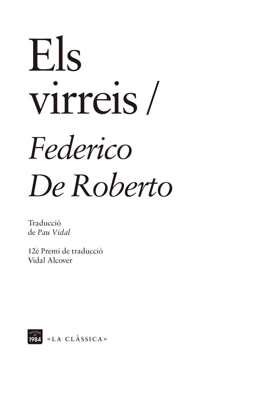 VIRREIS, ELS  | 9788416987832 | ROBERTO, FEDERICO DE 
