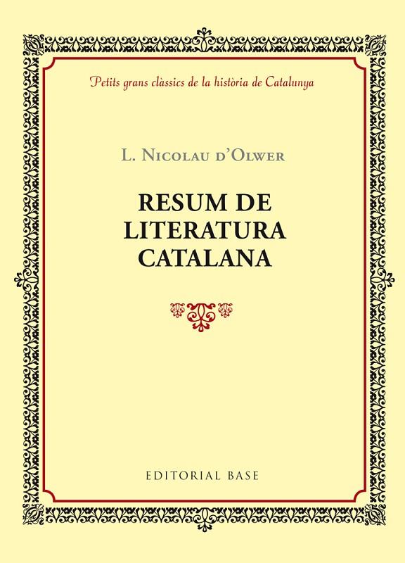 RESUM DE LITERATURA CATALANA | 9788416587353 | NICOLAU I D'OLWER, LLUIS