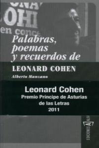 PALABRAS, POEMAS Y RECUERDOS DE LEONARD COHEN | 9788493734824 | MANZANO, ALBERTO