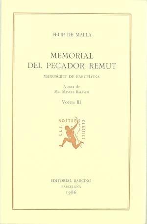 MEMORIAL DEL PECADOR REMUT VOLUM III | 9788472266049 | MALLA, FELIP DE