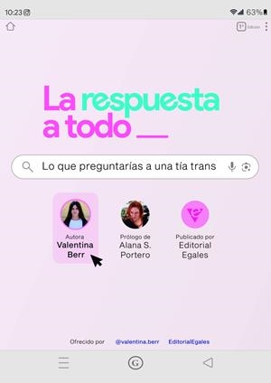 RESPUESTA A TODO LO QUE PREGUNTARÍAS A UNA TÍA TRANS, LA | 9788419728272 | BERR, VALENTINA