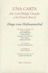 CARTA, UNA (DE LORD PHILIPP CHANDOS A SIR FRANCIS BACON) | 9788481918946 | HOFMANNSTHAL, HUGO VON