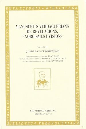MANUSCRITS VERDAGUERIANS DE REVELACIONS, EXORCISMES VOL. II | 9788472267046 | VERDAGUER, JACINT