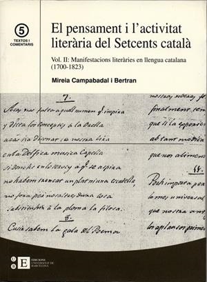 PENSAMENT I L'ACTIVITAT LITERARIA DEL SETCENTS CATALA, EL II | 9788483384251 | CAMPABADAL I BERTRAN, MIREIA