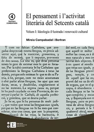 PENSAMENT I L'ACTIVITAT LITERARIA DEL SETCENTS CATALA, EL I | 9788483384244 | CAMPABADAL I BERTRAN, MIREIA