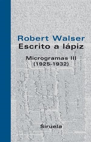MICROGRAMAS III (1925-1932) | 9788498411126 | WALSER, ROBERT