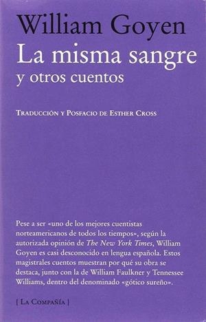 MISMA SANGRE, LA; Y OTROS CUENTOS | 9789872378813 | GOYEN, WILLIAN