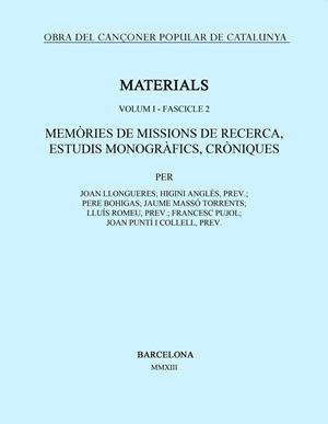 MEMORIES DE MISSIONS DE RECERCA. VOL. I - FASCICLE 2 | 9788498835939 | AAVV