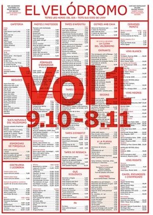 CARTES DEL BAR VELODROMO. VOL 1: 9.10-8.11 | 9788416033034 | AAVV