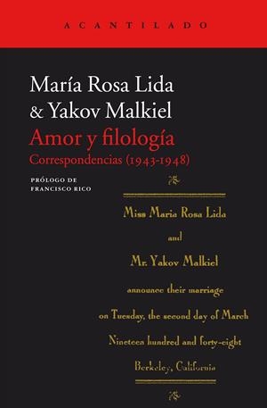 AMOR Y FILOSOFIA | 9788416748150 | LIDA, MARIA ROSA; MALKIEL, YAKOV