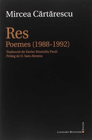 RES. POEMES (1988-1992) | 9788417153243 | CARTARESCU, MIRCEA (TRAD. MONTOLIU, XAVIER)