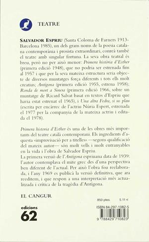 PRIMERA HISTORIA D'ESTHER ; ANTIGONA | 9788429710823 | ESPRIU, SALVADOR