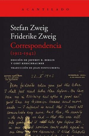 CORRESPONDENCIA 1912-1942 | 9788416748181 | ZWEIG, STEFAN; ZWEIG, FRIDERIKE