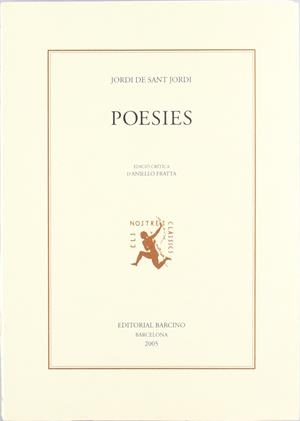 POESIES (JORDI DE SANT JORDI) | 9788472267169 | SANT JORDI, JORDI DE